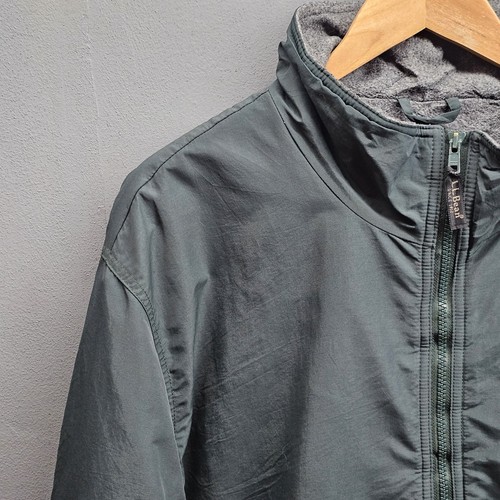 LL Bean Jacket Mens XL Green Bomber Fleece Lined Y2K Retro USA Gorpcore Vintage - Picture 2 of 9