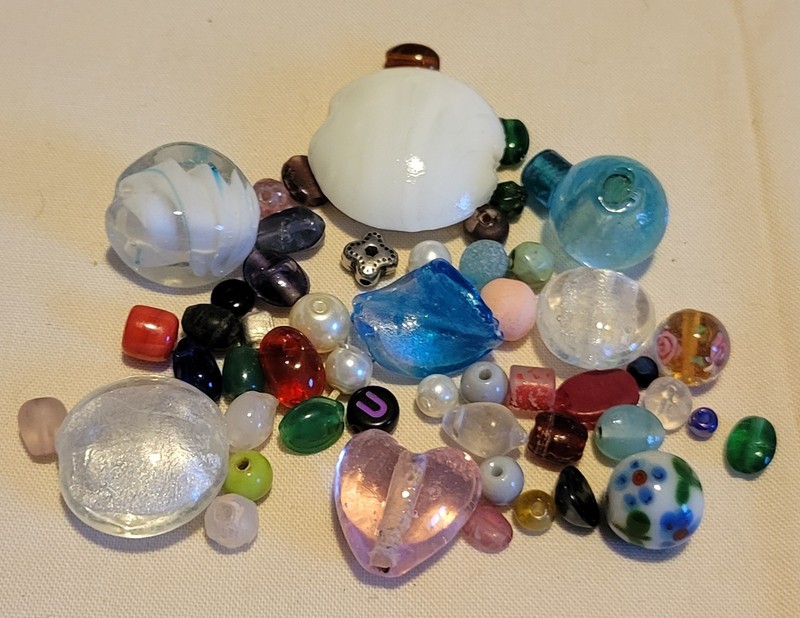 L876  mixed lampwork and glass beads. will combine to save on shipping 