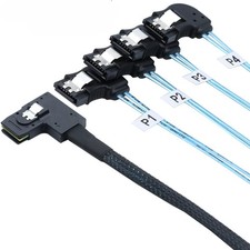 Mini SAS HD SFF-8087 Left Angle to 4X SATA 7Pin Left Angle Server Internal Cable