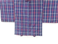 6993606: JAPANESE KIMONO / ANTIQUE HAORI / FUSHI TSUMUGI / WOVEN GRID