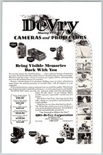 DEVRY CAMERAS AND PROJECTORS Vintage 6.5"x10" Magazine Ad 1920'S M748
