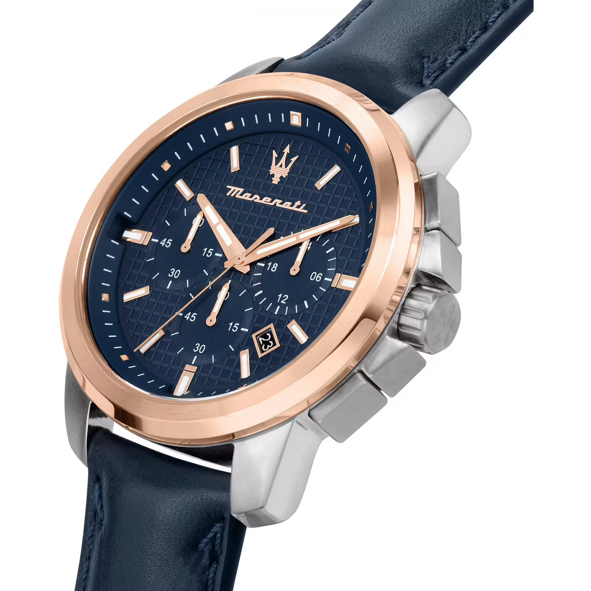 Maserati Successo Rose Gold Tone Blue Dial Chronograph R8871621015