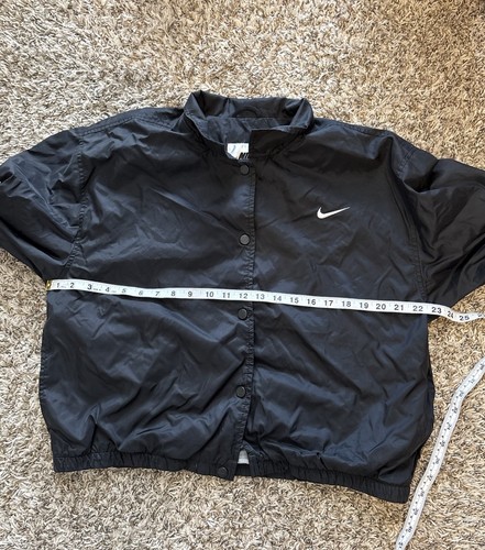 Vintage 90s Nike Windbreaker Jacket Snap Black Size Youth Medium (10-12) - Picture 8 of 9