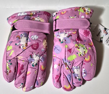 Kids Girls Pink Unicorn Multi Pattern Winter Snow Gloves NEW WITH TAGS