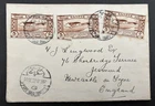EGYPT 1933: International Aviation Congress FDC Port Said Pmk 5 mills Stamps x3