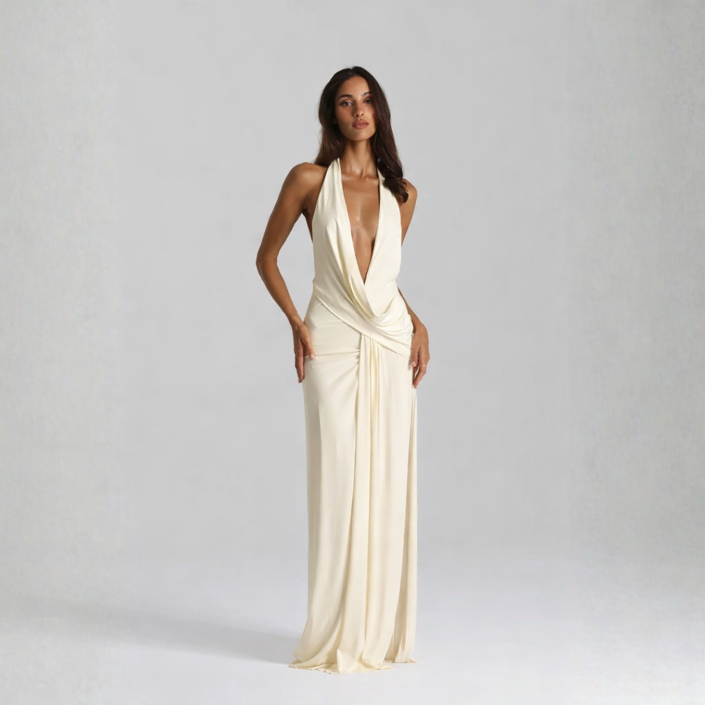 fitted lace wedding dress Women's White Souli Maxi Dress Cream in Size Medium by Outcast