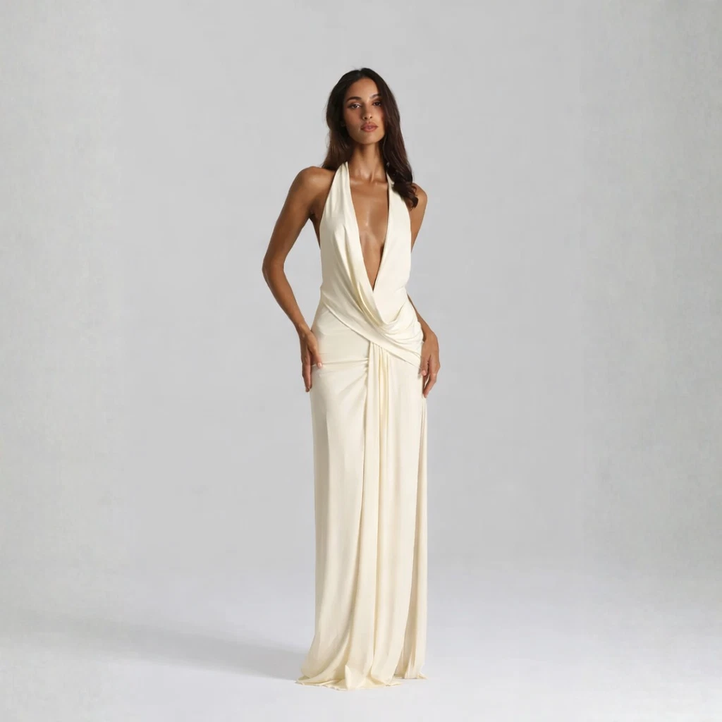 slim fit dress slacks ZAPAKASA Women Simple Halter Long Satin Formal Dress with Slit Keyhole Long Black  Tie Dress