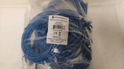 5-pack MONOPRICE Cat.6 Ethernet Patch Cable 5m 16FT Snagless RJ45 UTP Blue NEW