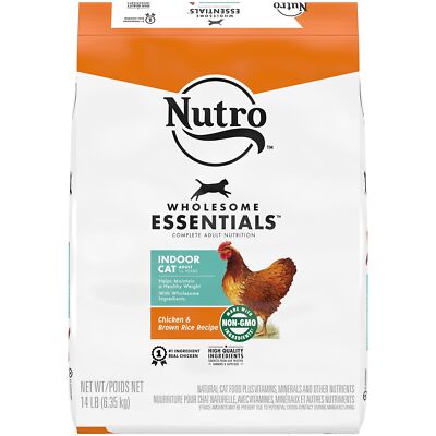 NUTRO WHOLESOME ESSENTIALS Adult Indoor Natural Dry Cat Food for Healthy Weig...