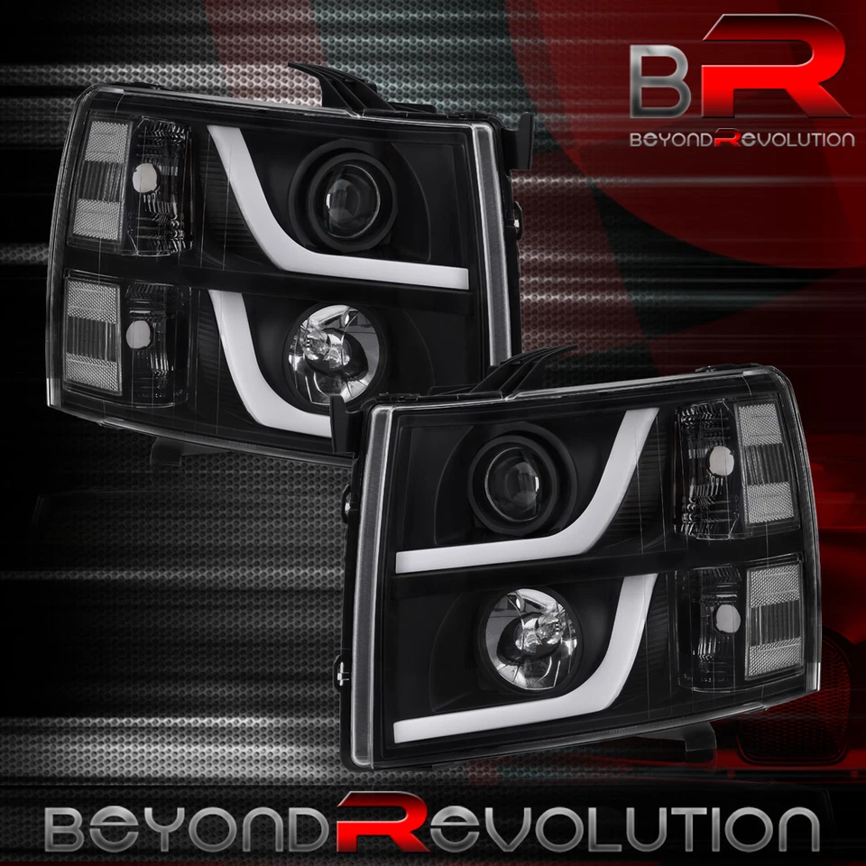 For 2007-2013 Chevy Silverado Brake LED Headlights + Black Red LED Tail Light Foto 4 de 4