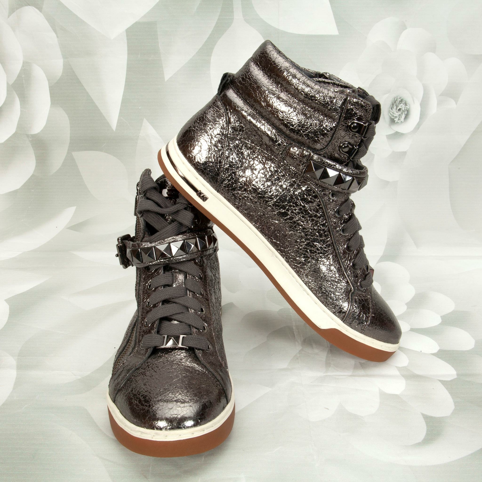 high top metallic sneakers