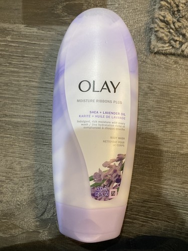 1 Bottle Olay 18 Oz Moisture Ribbons Plus Shea Lavender Oil Rich Moist Body Wash
