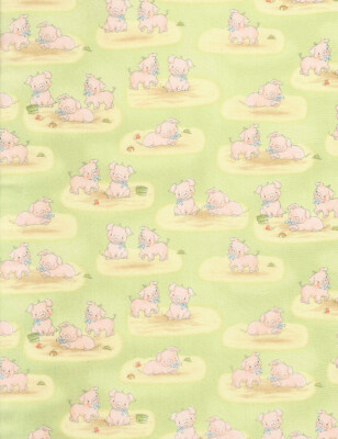Bunnies cotton Quilt fabric BTY Timeless Cricket Island Pigs 5830