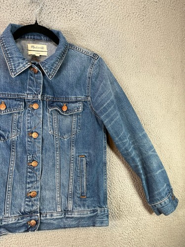 MADEWELL Denim Jacket Women’s Medium Blue Trucker Jacket Barn Chore Coat - Picture 2 of 11