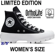 CONVERSE Women's Chuck Taylor All Star Lugged Canvas Upper Boots Ortholite Insol