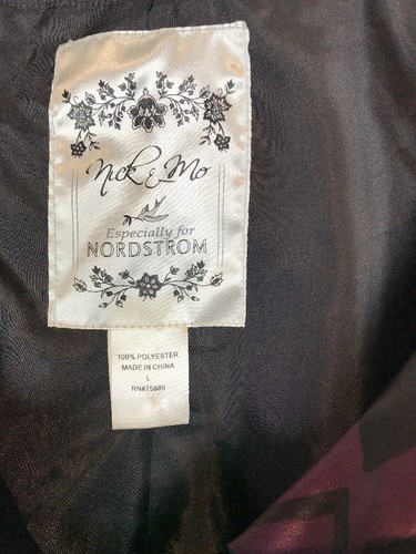Cappotto donna Nick & Mo Nordstrom taglia grande L viola nero con bottoni elegante - Foto 4 di 7