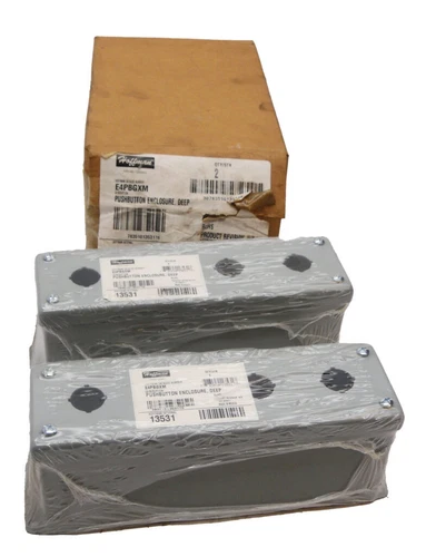 NEW BOX OF 2 HOFFMAN E4PBGXM DEEP PUSHBUTTON ENCLOSURE