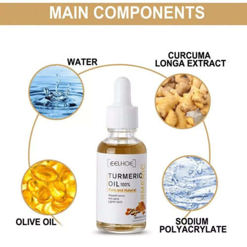 1 Pcs of Lightening Turmeric oil Dark Spot Removal Corrector for Face Skin 30ml - Picture 8 of 12