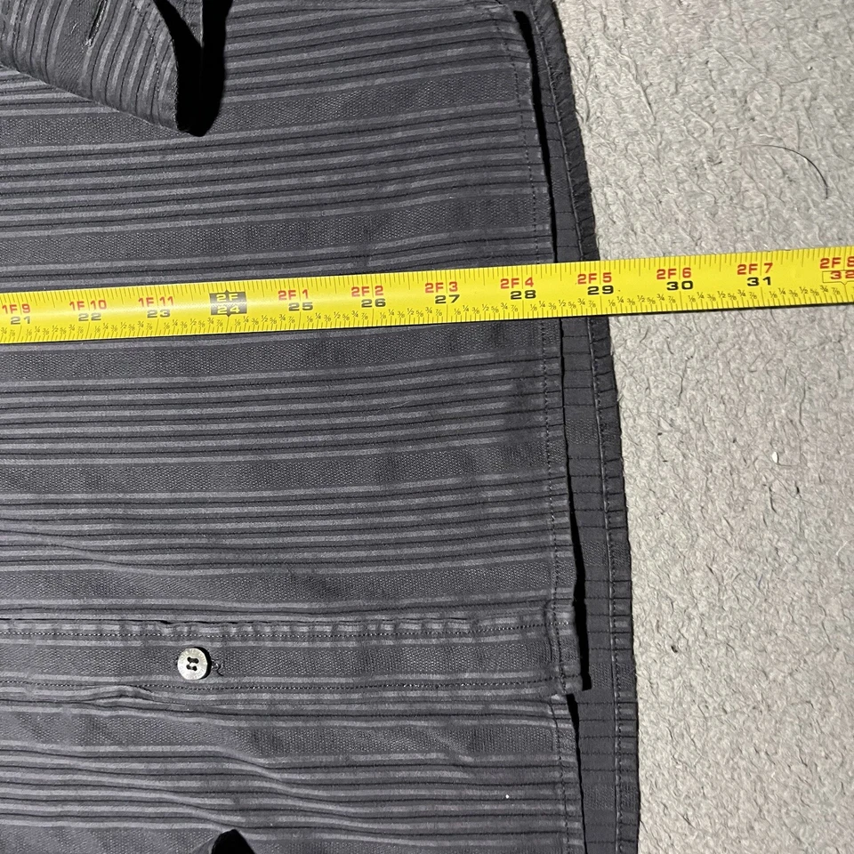 Camisa Ted Baker Para Hombres 5 Gris Rayas Manga Larga Abotonada Informal Algodón Foto 3 de 4