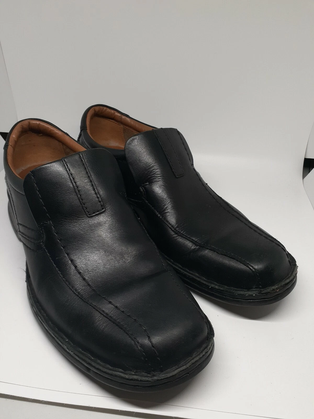 Mocassini Clarks Collection Nero Pelle Ortholite Morbidi Cuscino Slip On Uomo 8 5 M