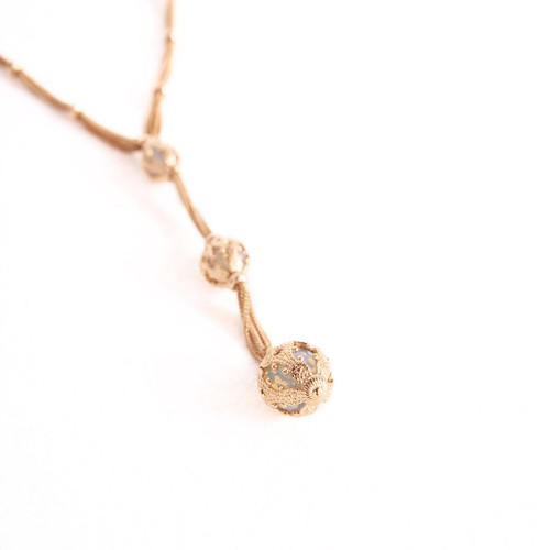 Parure Femme Collier Boucles D'Oreilles Anneau Sphères Minimal Style Cru Or Ita - Picture 7 of 13