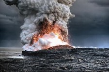 Landscape nature volcano eruption hawaii Custom Gaming Mat Desk