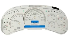 White Gauge Face Overlay 03 04 05 Silverado Sierra Tahoe LED Version Trans Temp