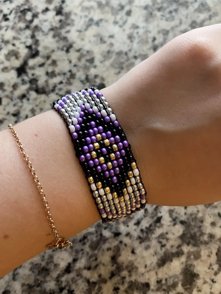 Bead loom bracelet, beaded bracelet, wrap bracelet, seed beads