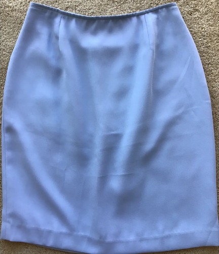 WOMENS LIGHT BLUE PENCIL SKIRT W. BACK SLIT FULLY LINED SZ 6 BUSINESS WORK NICE! - Picture 2 of 4