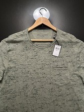 John Varvatos Mens T - Raw Cut Edges - Pickstitch Seams - Legume - 118 NWT