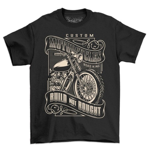 Road King Custom Motorcycles café Racer Men's Motorbike Short Sleeve T-shirt Top - Picture 4 of 6