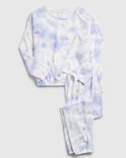Gap Kids 2 Piece PJ Pijama Set Light Blue  White Size 6 44.95 NWT