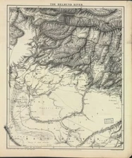 20" x 24" 1879 Map Of The Helmund River Valley