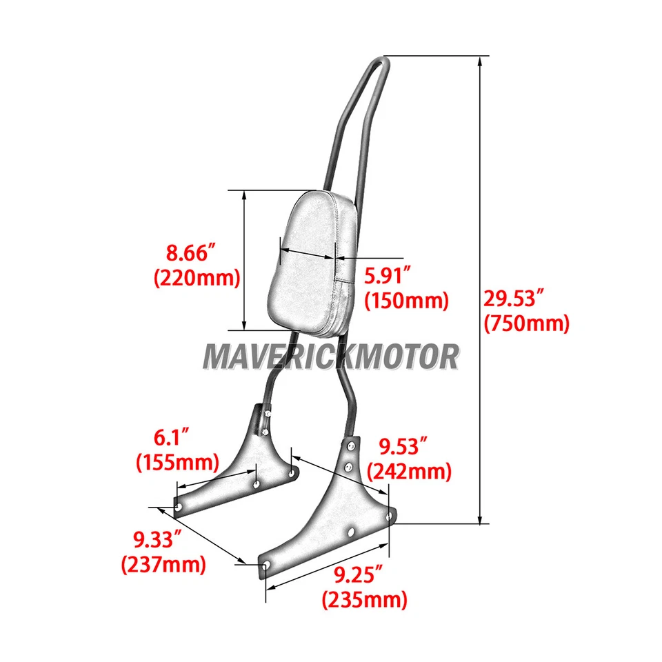 Respaldo barra Sissy para Harley Heritage Softail Classic FLSTC FLST Fatboy FLSTSC Foto 4 de 4