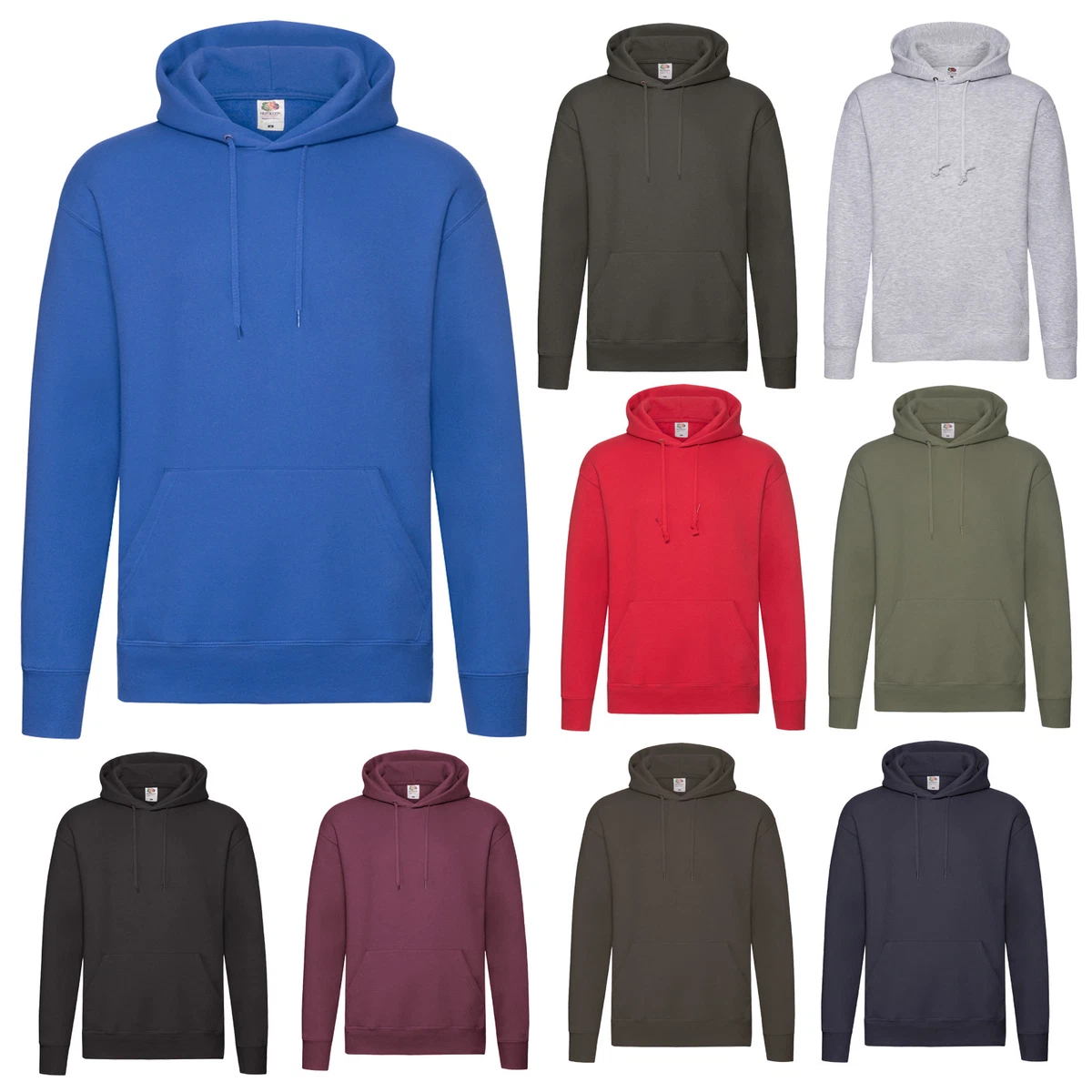 FRUIT OF THE LOOM PREMIUM HOODED SWEATSHIRT HOODIE SSE14