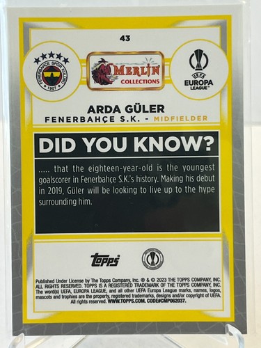 2022-23 Topps Merlin Lot 5 Adra Guler Rookie RC FENERBAHCE S.K. REAL MADRID - Picture 3 of 3