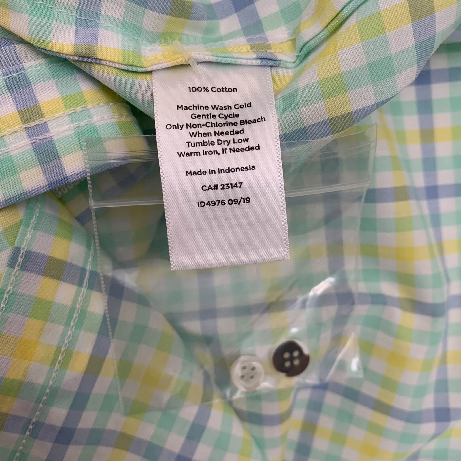 Talbots Large Blouse Button Top Check Gingham Pas… - image 4