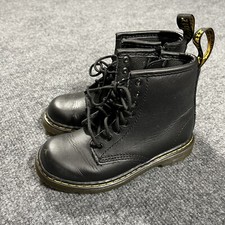 Dr Doc Martens Boots Youth US 10 Air Wair Leather Ankle Zip Combat