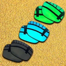 3 Pairs Lenses Replacement for-Oakley Latch Polarized-Solid Black Ice Blue Green