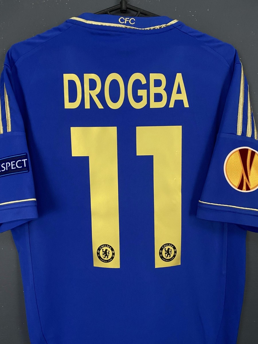 MEN FC CHELSEA 2012/2013 DIDIER DROGBA UEFA SOCCER FOOTBALL SHIRT