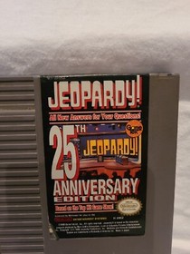 Jeopardy 25th Anniversary Edition 1990 Authentic Nintendo NES Game Cartridge