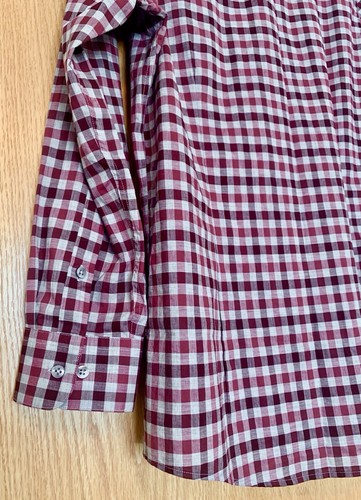 PURPLE Button front Plaid Check Stretch Slim Fit L/S Shirt Bar III sz. Men's M - Picture 5 of 8