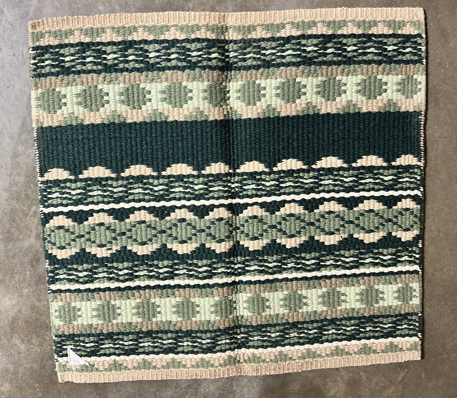Vintage Mayatek Hand Woven Horse Saddle Blanket Green Beige eBay