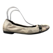 AGL Attilio Giusti Leombruni Women's Size 39 Monika Brown Gold Ballet Flat ITALY