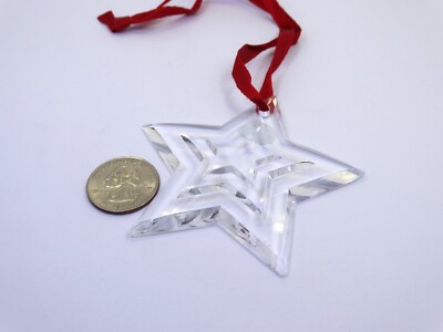 Signed TIFFANY & CO Crystal Glass STAR Christmas Ornament
