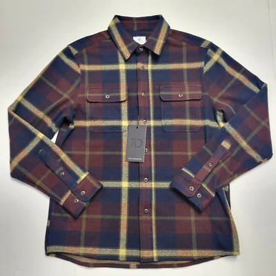New 7 DIAMONDS Generation 4-Way Over Shirt MEDIUM M PLAID Blue Red Check WORK