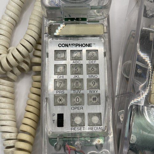 Conair Clear Transparent Touch Tone Phone Retro HAC SW205 - Vintage - Not Tested - Picture 10 of 14