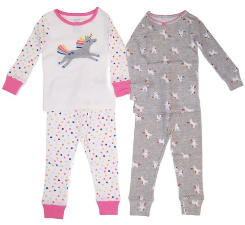 Carters Baby Size 12 Months Girls 4 Pc Snug Fit Pajama Set NWT Unicorns