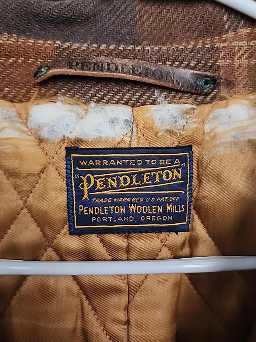 Vintage 70s Pendleton Wool Jacket Top Coat Plaid Quilted Vintage 70s Pendleton Wool Jacket Top Coat Plaid Quilted