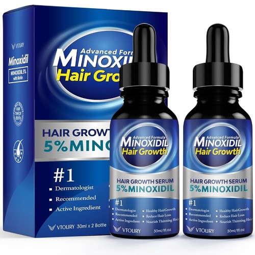 2 PACK Minoxidil 5% Hair Growth Serum Drops - For Men and Women - EXP10/27 NEW